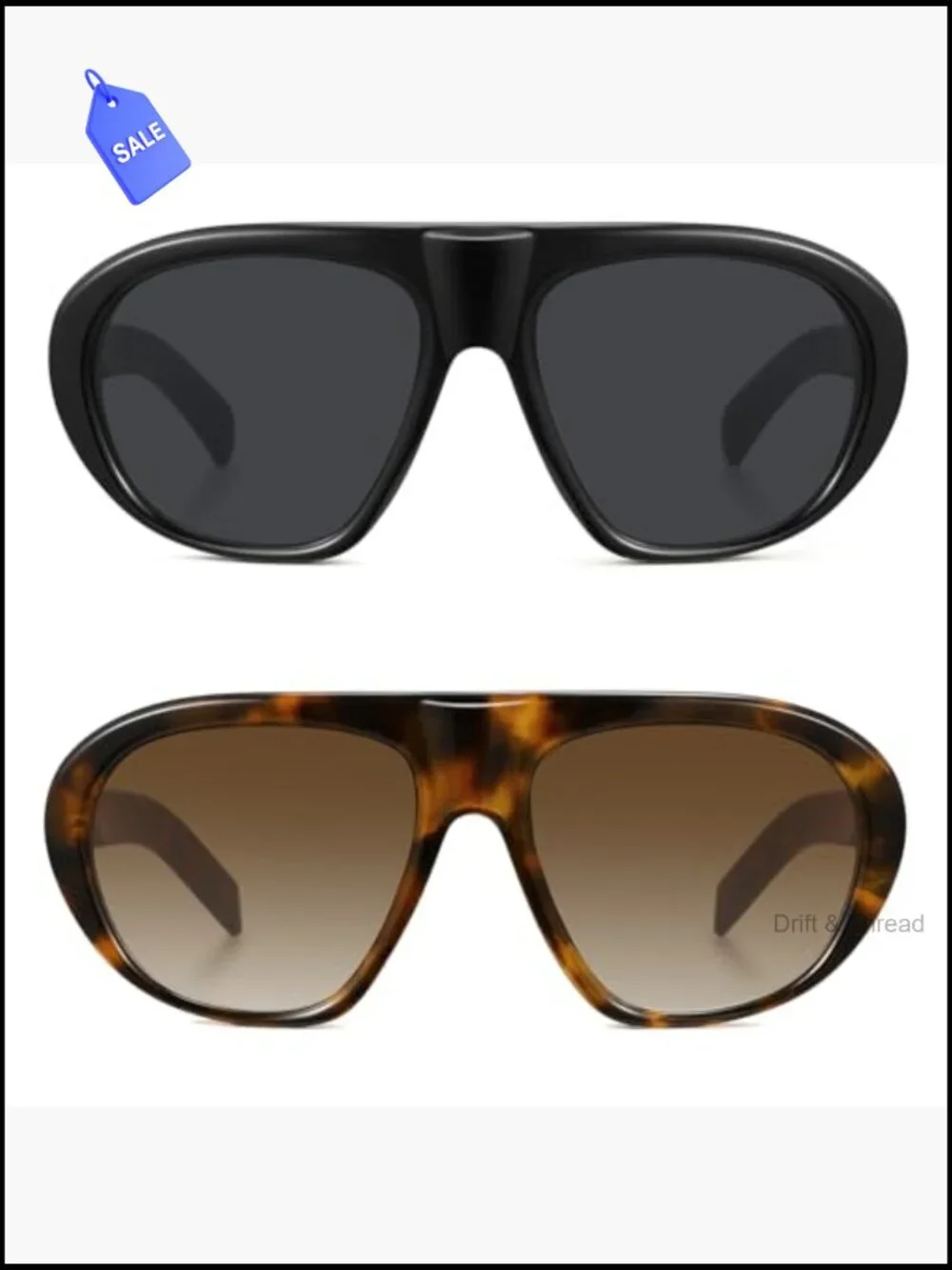 Retro Oversized Aviator Sunglasses for Women UV400 Protection